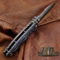 Wander Tactical Custom Hurricane TI Extreme Duty Folding Knife Black Blood Black Micarta -Chic Knives Store WANDER HURRICANE TI BLACK BLOOD BLK MIC 180131 HDLBK 79161.1517439939.1280.1280