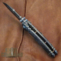 Wander Tactical Custom Hurricane TI Extreme Duty Folding Knife Black Micarta -Chic Knives Store WANDER HURRICANE TI FOLDER BLACK HDLBK 29344.1514755130.1280.1280