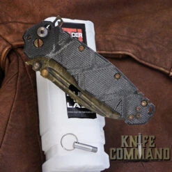 Wander Tactical Custom Hurricane TI Extreme Duty Folding Knife Ice Brush Black Micarta 1 -Chic Knives Store WANDER HURRICANE TI ICE BLK MIC 180131 1 CL 70298.1517449203.1280.1280