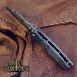 Wander Tactical Custom Hurricane TI Extreme Duty Folding Knife Ice Brush Black Micarta -Chic Knives Store WANDER HURRICANE TI ICE BLK MIC 180131 HDLBK 77816.1517432486.1280.1280