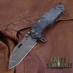 Wander Tactical Custom Hurricane TI Extreme Duty Folding Knife Ice Brush Black Micarta