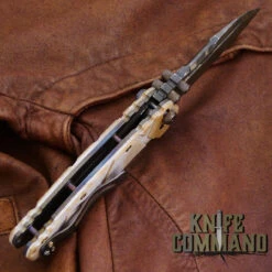 Wander Tactical Custom Hurricane TI Extreme Duty Folding Knife Ice Brush Coyote Tan Micarta -Chic Knives Store WANDER HURRICANE TI ICE TAN MIC 180131 HDLBK 23164.1517449115.1280.1280