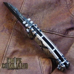 Wander Tactical Custom Hurricane TI Extreme Duty Folding Knife Ice Brush Natural Maple -Chic Knives Store WANDER HURRICANE TI MAPLE NAT ICE HDLBK 00673.1519931962.1280.1280