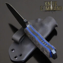 Wander Tactical KC Commander Custom Police Law Enforcement Fixed Blade Knife Black -Chic Knives Store WANDER KC COMMANDER BLK BLK HDLBTM 73232.1532717433.1280.1280