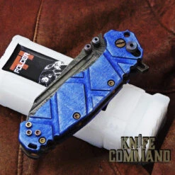 Wander Tactical Custom Mistral Blue Maple TI Extreme Duty Folding Knife Ice Brush -Chic Knives Store WANDER MISTRAL TI BLUE MAPLE ICE CL 16066.1519935400.1280.1280