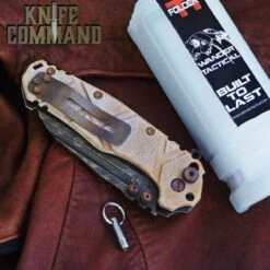 Wander Tactical Custom Mistral TI Extreme Duty Folding Knife Ice Brush Coyote Tan Micarta -Chic Knives Store WANDER MISTRAL TI ICE TAN MIC 180131 CL 17738.1517478115.1280.1280