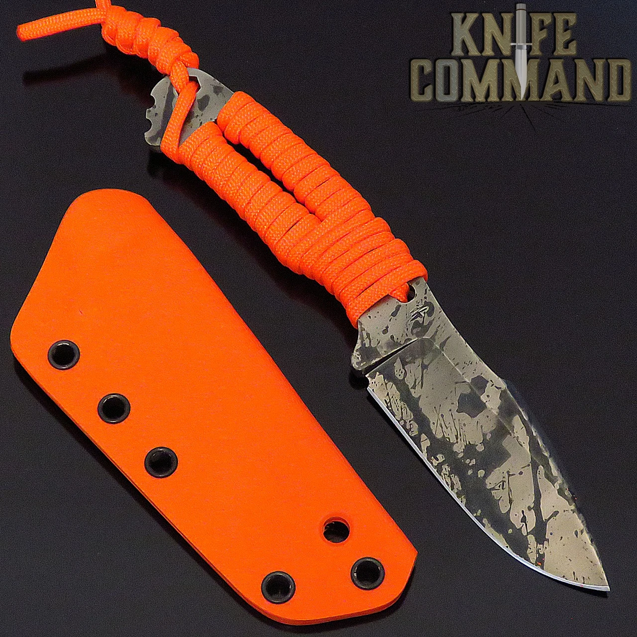 Wander Tactical Custom Raptor Fixed Blade Neck Knife Blaze Orange Cord / Black Blood Blade 3 Wander Tactical Custom Raptor Fixed Blade Neck Knife Blaze Orange Cord / Black Blood Blade - Image 2