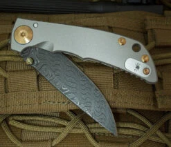 Spartan Blades Harsey Folder 3.25 Titanium / Bronze 3.25" Nichols DamascusBlade SF10CNBZ -Chic Knives Store spartan harsey 3.25 damascus bronze anodized 78965 36257.1679767049.1280.1280